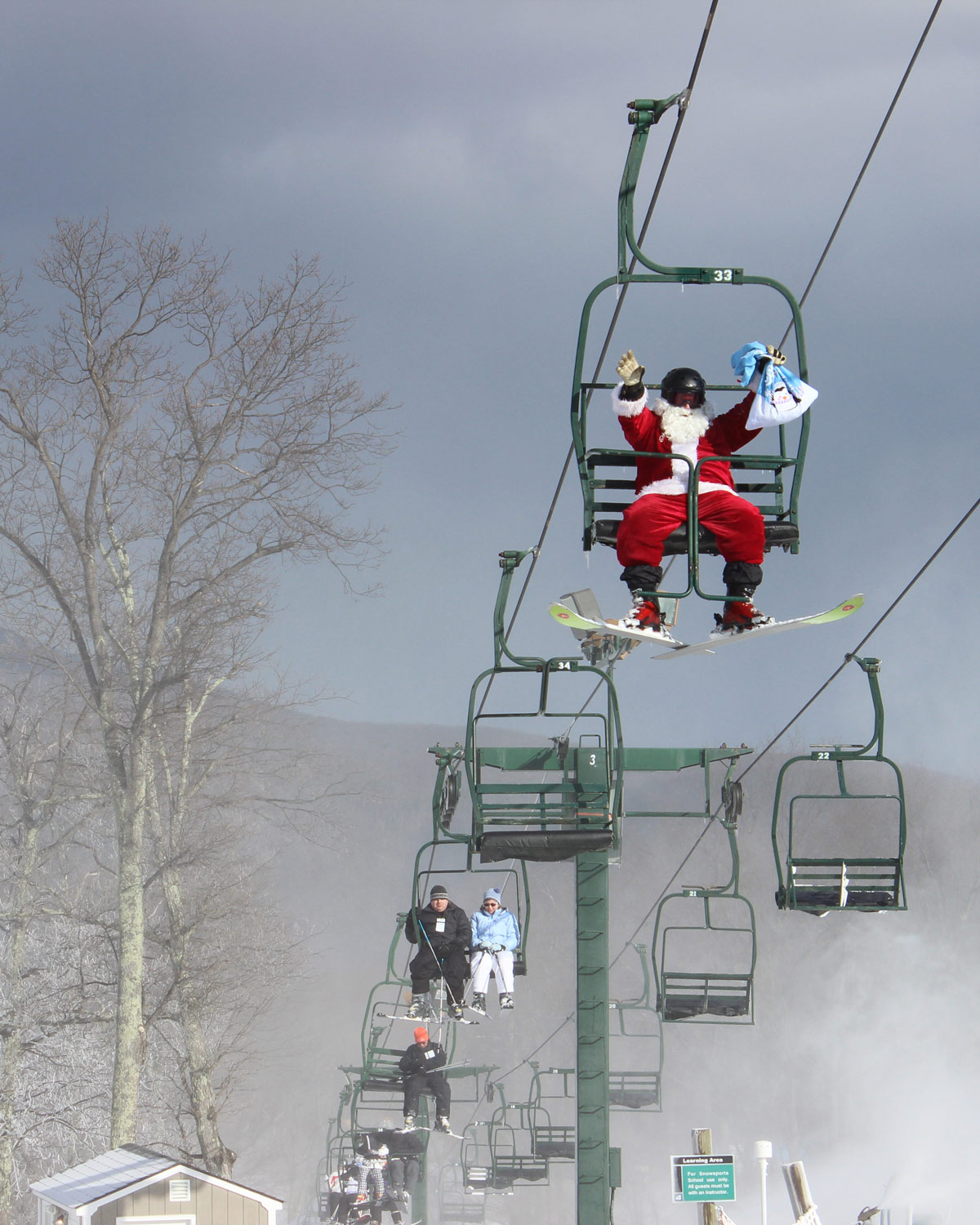santa on the slopes